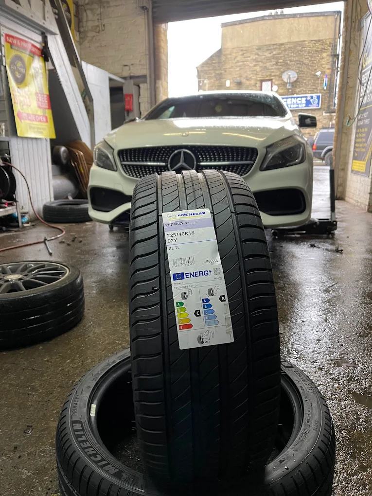 Tyre stock inside Lux Tyres Halifax - serving York